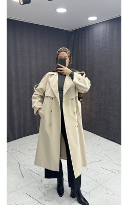 KREM RENGİ TRENÇ KOT