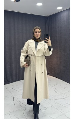 KREM RENGİ TRENÇ KOT