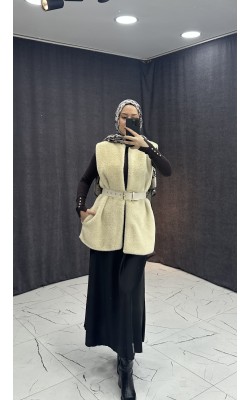 BEJ BELDEN BAĞLAMALI YELEK