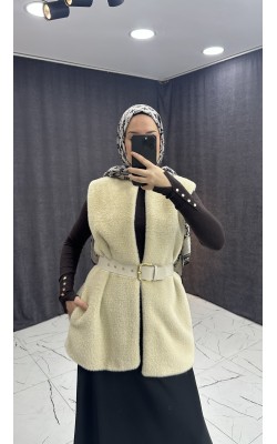 BEJ BELDEN BAĞLAMALI YELEK