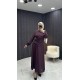 BORDO SATEN KRAŞLI ETEKLİ TAKIM